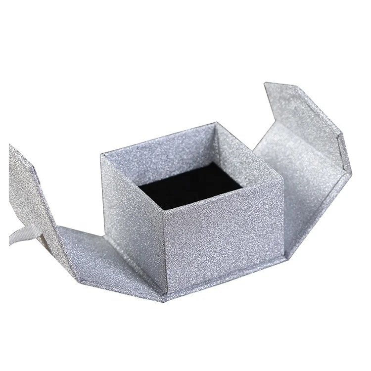 Jewelry Flip Ring Boxes with Ribbon